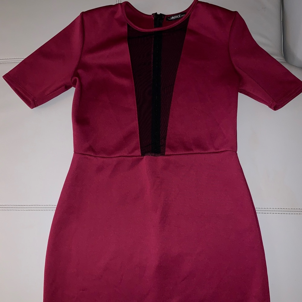 Maroon bodycon dress